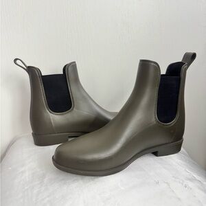 Olive Green Chelsea Rain Boots